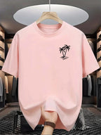 Men's Pure Cotton Casual T-Shirt - Breathable O - Neck Short Sleeve Shopping Tee - StepByStepNow