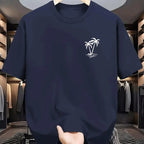 Men's Pure Cotton Casual T-Shirt - Breathable O - Neck Short Sleeve Shopping Tee - StepByStepNow