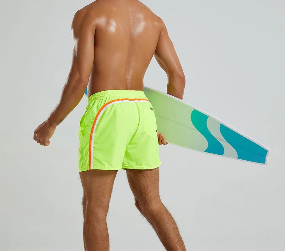 Mens Quick Dry Three Quarter Length Beach Shorts Casual Swim Board Shorts With Inner Lining Summer Vacation Bottoms - StepByStepNow