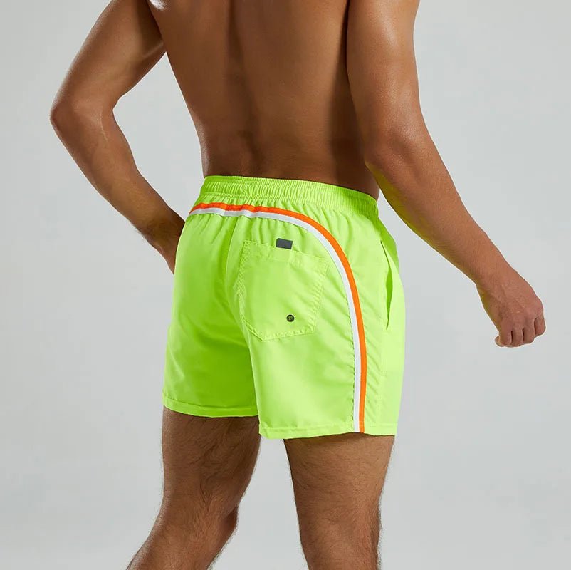 Mens Quick Dry Three Quarter Length Beach Shorts Casual Swim Board Shorts With Inner Lining Summer Vacation Bottoms - StepByStepNow