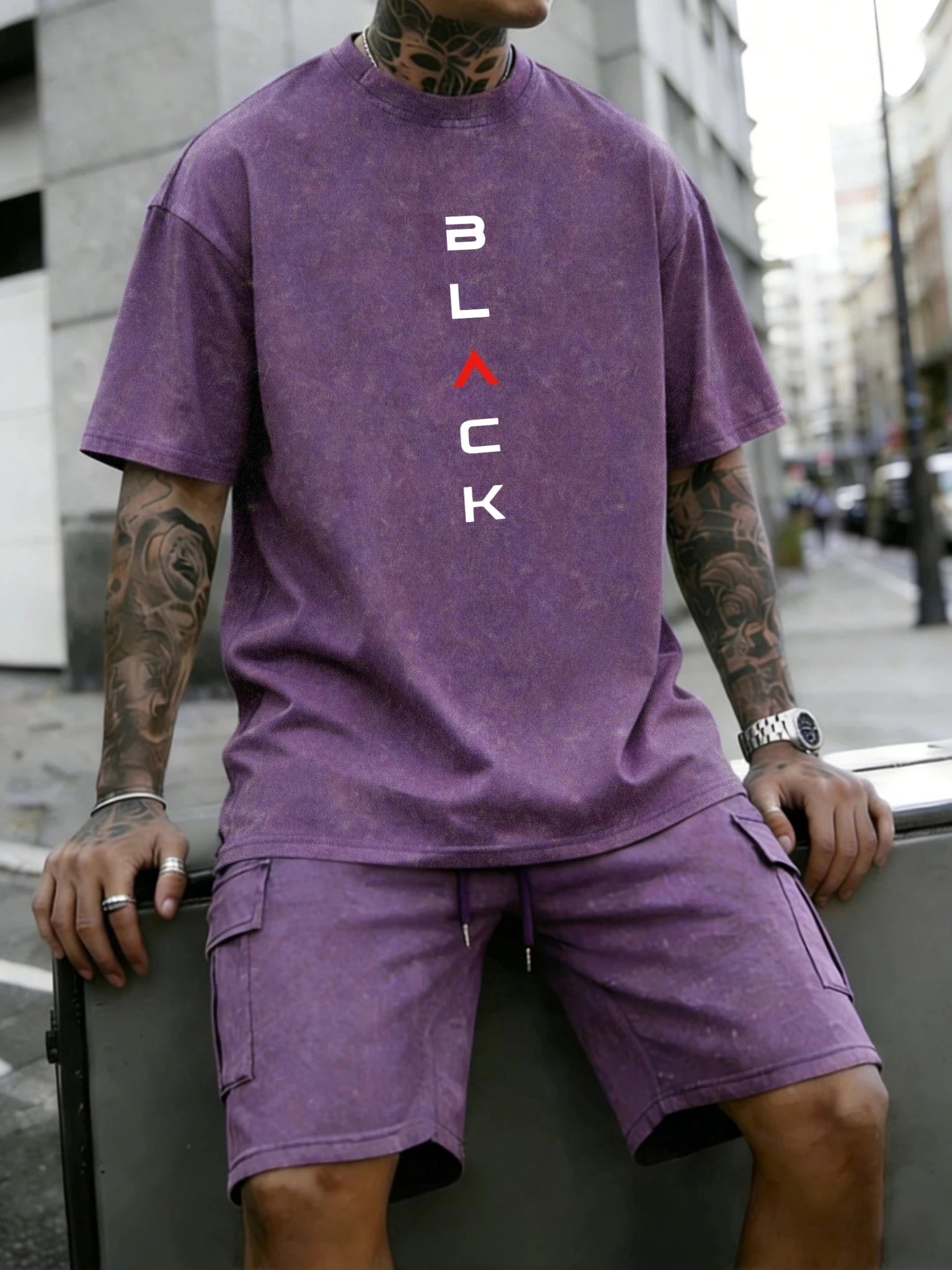 Men’s Retro Sportswear Set – Soft Cotton Letter Print T-Shirt & Casual Shorts Co - ord - StepByStepNow