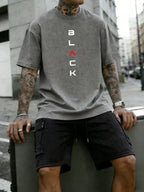 Men’s Retro Sportswear Set – Soft Cotton Letter Print T-Shirt & Casual Shorts Co - ord - StepByStepNow