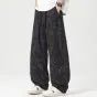 Men’s Retro Tie - Dye Workwear Pants – Elastic Waist Wide - Leg Trousers - StepByStepNow