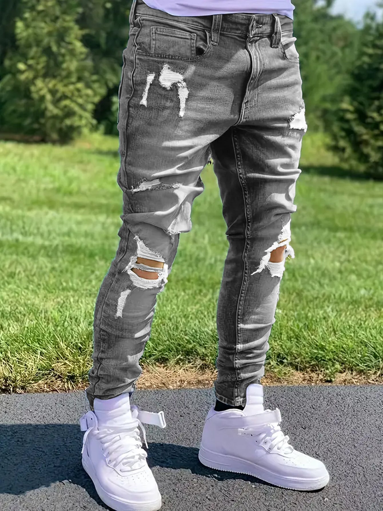 Men's Ripped Fashion Personality Street Trend Style Jeans - StepByStepNow