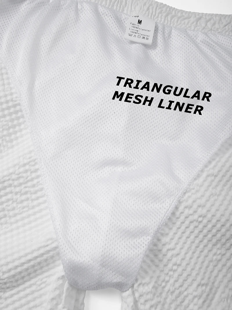 Men’s Seersucker Swim Shorts with Mesh Lining — Image 5