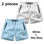 Men’s Seersucker Swim Shorts with Mesh Lining — Image 31