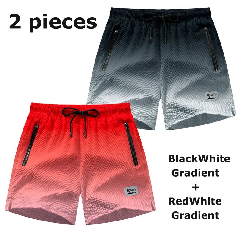 Men’s Seersucker Swim Shorts with Mesh Lining — Image 37