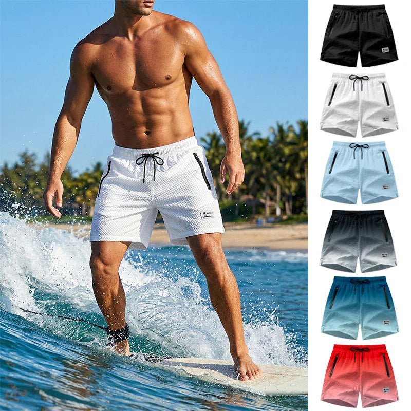 Men’s Seersucker Swim Shorts with Mesh Lining — Image 23