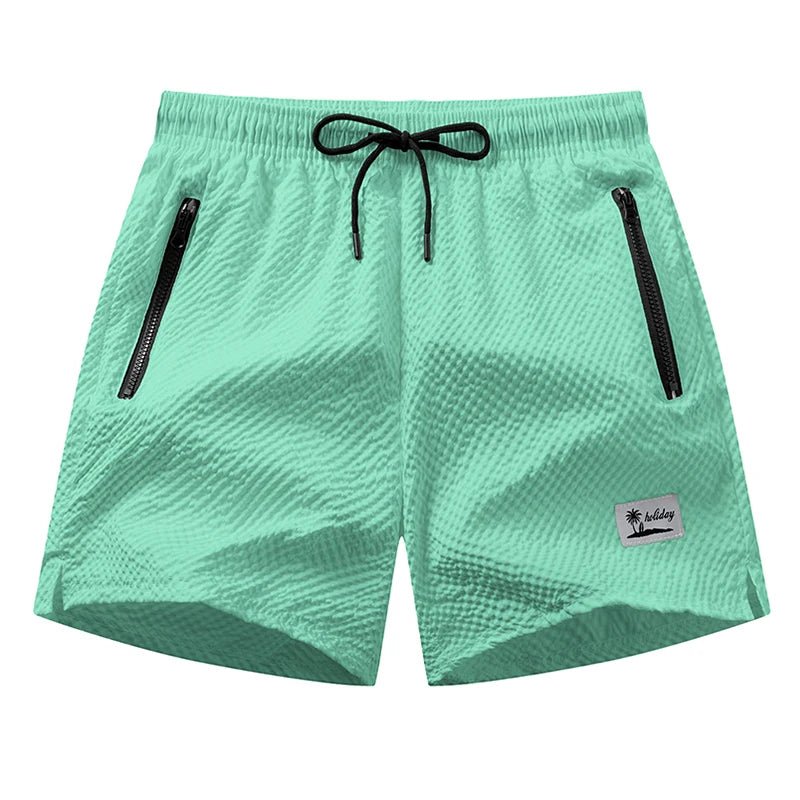 Men’s Seersucker Swim Shorts with Mesh Lining — Image 40
