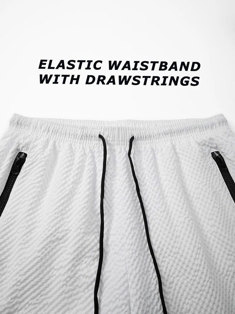 Men’s Seersucker Swim Shorts with Mesh Lining — Image 3