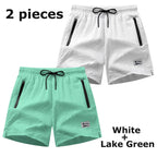 Men’s Seersucker Swim Shorts with Mesh Lining — Image 42