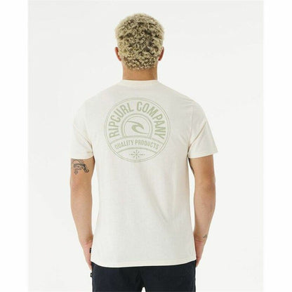 Men’s Short Sleeve T-Shirt Rip Curl Stapler White - StepByStep