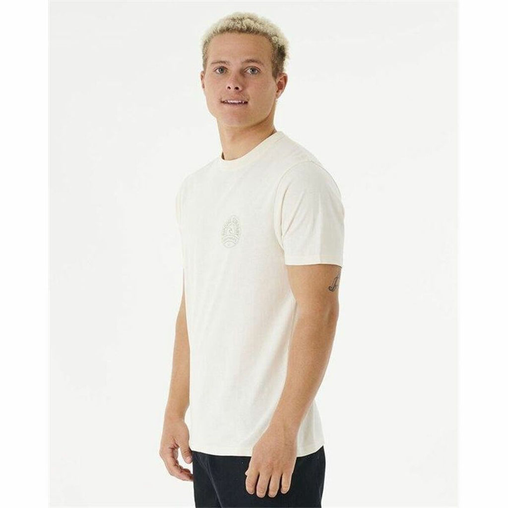 Men’s Short Sleeve T-Shirt Rip Curl Stapler White - StepByStep