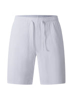 Men's Shorts Summer Lightweight Breathable Casual Beach Style Shorts Basic Solid Color Drawstring Elastic Waist Loose Shorts - StepByStepNow