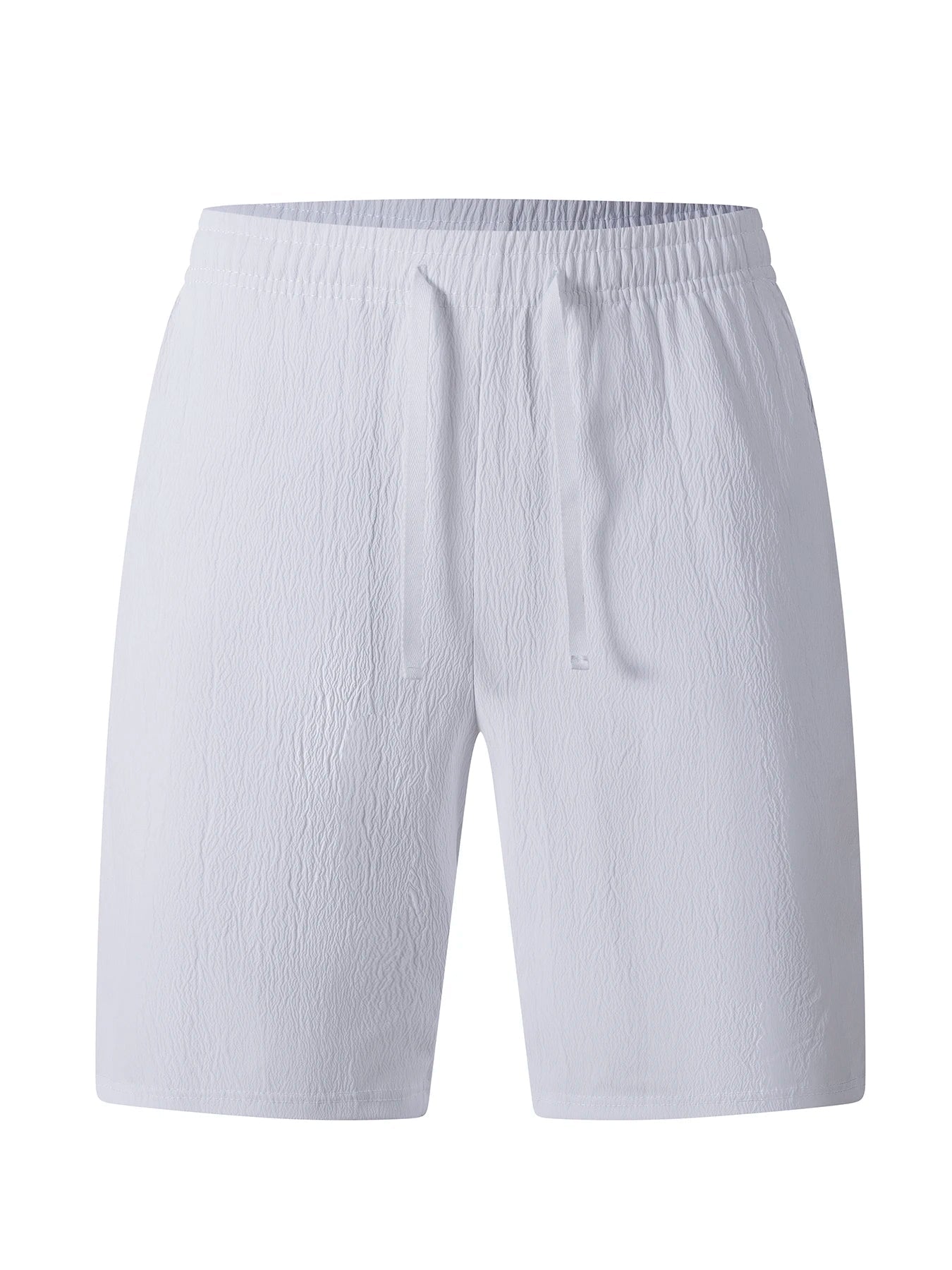 Men's Shorts Summer Lightweight Breathable Casual Beach Style Shorts Basic Solid Color Drawstring Elastic Waist Loose Shorts - StepByStepNow