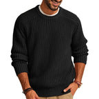 Men's Solid Color Long Sleeve Round Neck Fashion Sweater Loose Retro Sweater - StepByStepNow