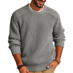 Men's Solid Color Long Sleeve Round Neck Fashion Sweater Loose Retro Sweater - StepByStepNow