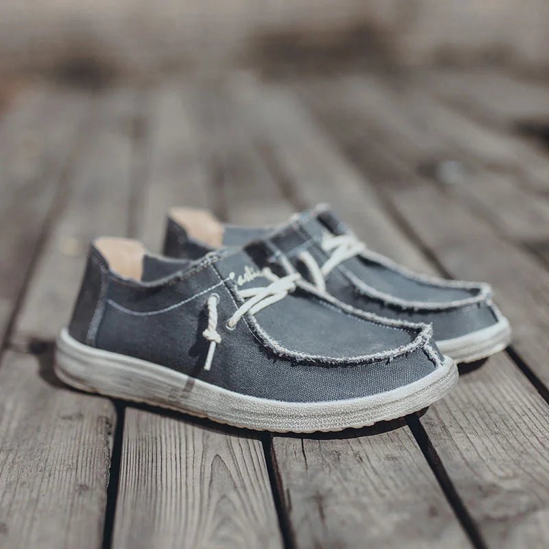 Men's stylish denim slip on loafers - breathable comfort for all day wear ，Lightweight design, no tie, easy to wear and take off - StepByStepNow