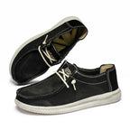 Men's stylish denim slip on loafers - breathable comfort for all day wear ，Lightweight design, no tie, easy to wear and take off - StepByStepNow