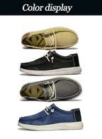 Men's stylish denim slip on loafers - breathable comfort for all day wear ，Lightweight design, no tie, easy to wear and take off - StepByStepNow