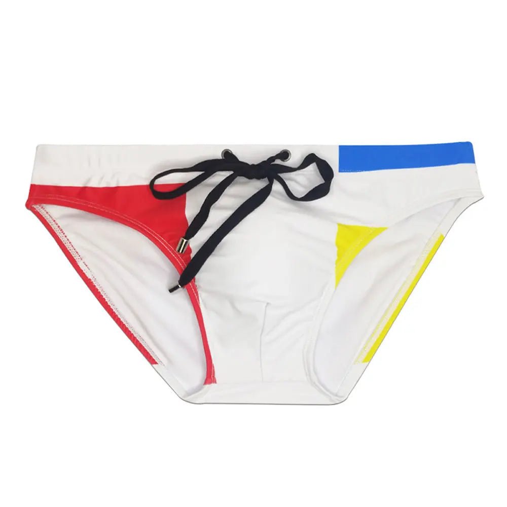 Mens Swimwear Swim Briefs Contrast Color Low Rise Sexy Pouch Swimming Trunks Board Shorts Swimsuit Surf Beachwear Male Bañadores - StepByStepNow