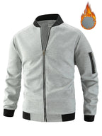 Men's Waffle Textured Thermal Bomber Jacket – Fleece Lined Full Zip Coat with Sleeve Pocket, Casual Winter Streetwear & Daily - StepByStepNow