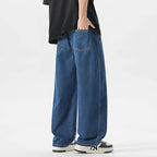 Men's Y2K Baggy Jeans - Korean Retro Streetwear Wide - Leg Straight Hip - Hop Pants - StepByStepNow