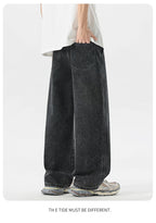 Men's Y2K Baggy Jeans - Korean Retro Streetwear Wide - Leg Straight Hip - Hop Pants - StepByStepNow
