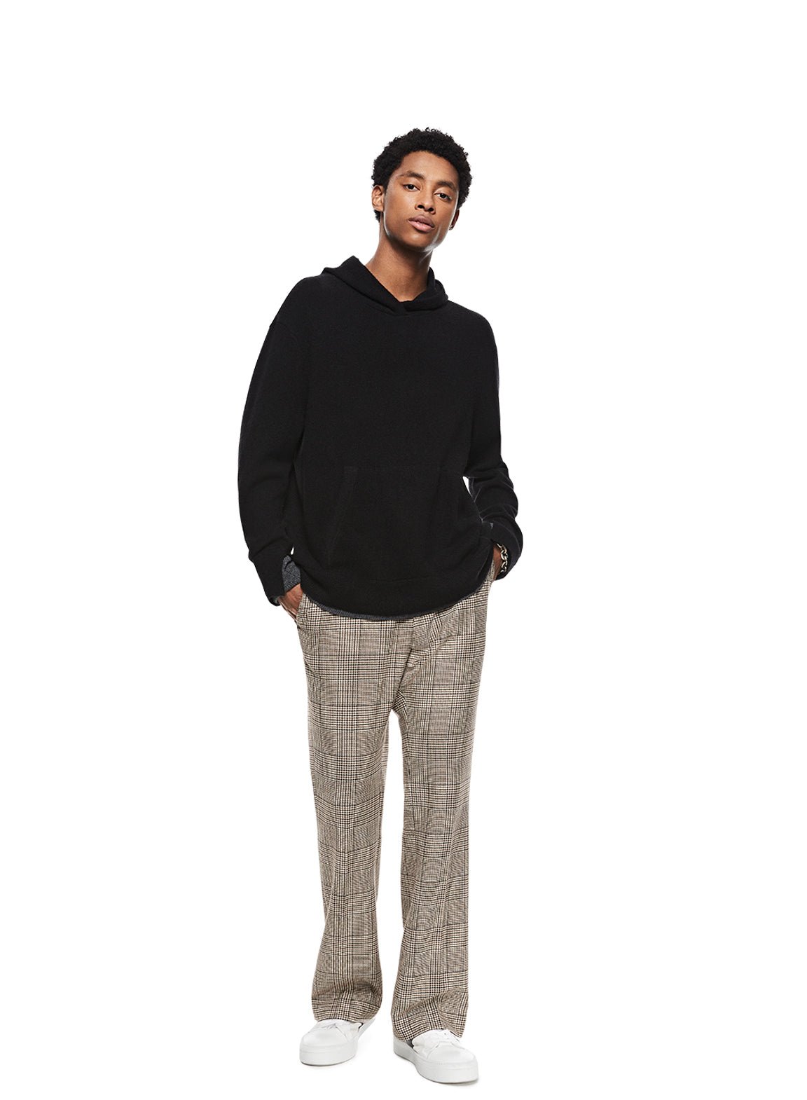 Merino Wool Hoodie Sweater (Black) - StepByStep