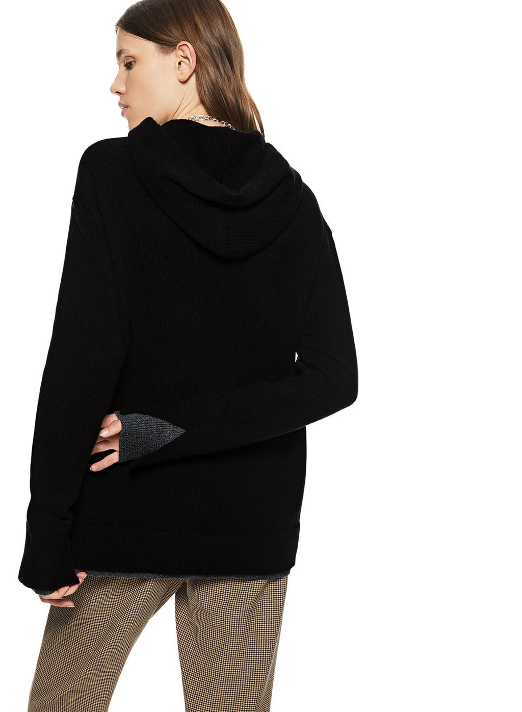 Merino Wool Hoodie Sweater (Black) - StepByStep