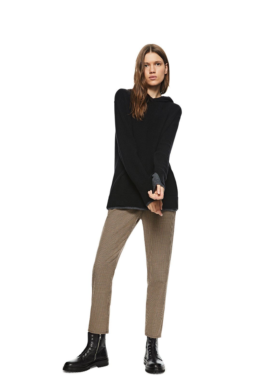 Merino Wool Hoodie Sweater (Black) - StepByStep