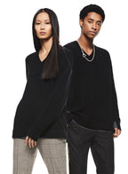 Merino Wool V - Neck Sweater (Black) - StepByStep
