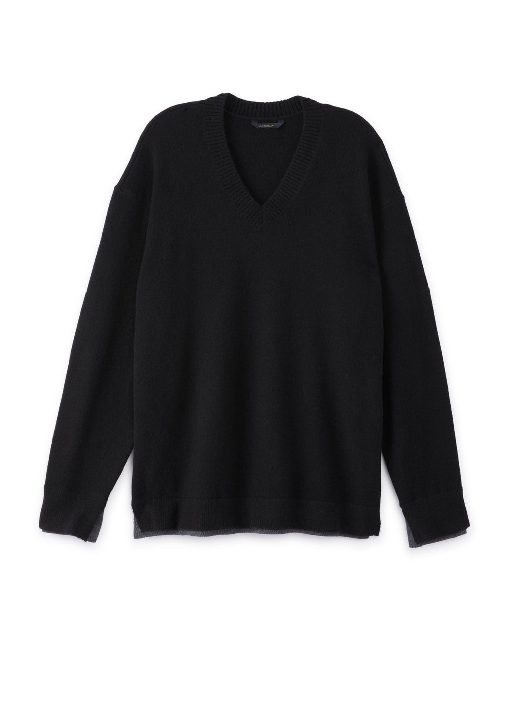 Merino Wool V - Neck Sweater (Black) - StepByStep