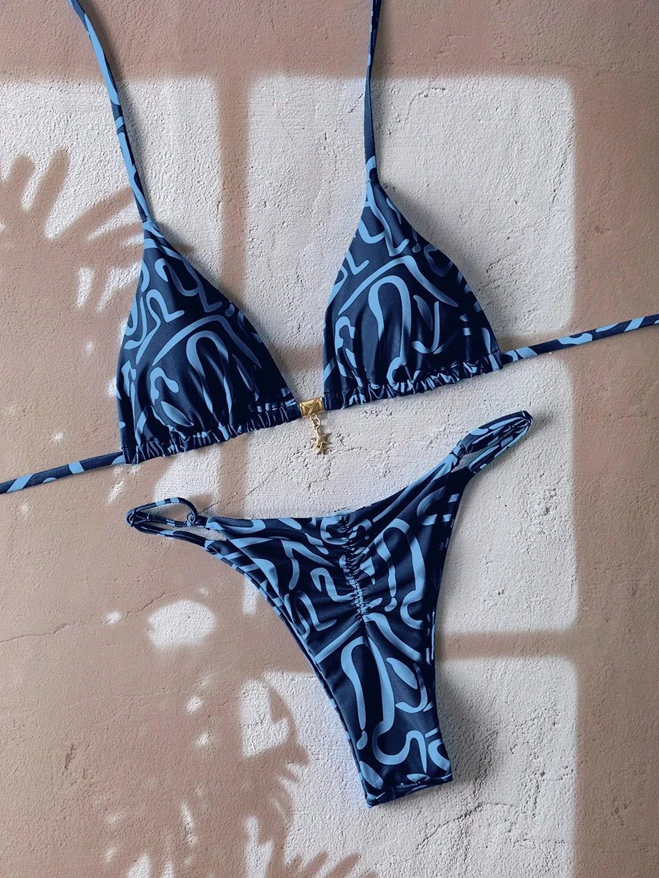 Women’s Printed Thong-Bottom Bikini — Image 11