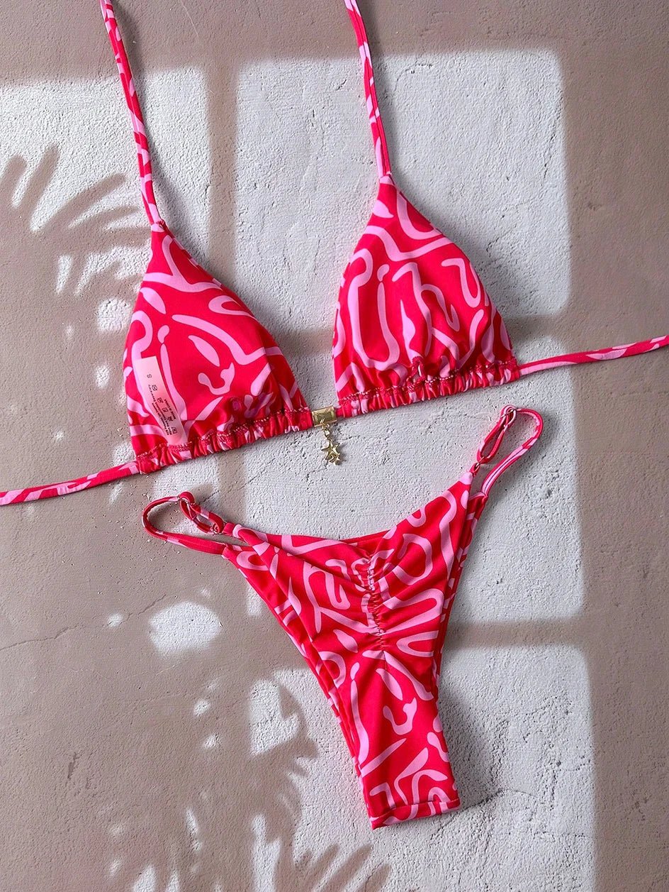 Women’s Printed Thong-Bottom Bikini — Image 10