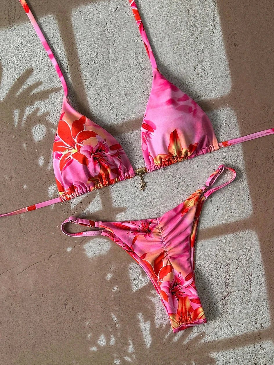 Women’s Printed Thong-Bottom Bikini — Image 15