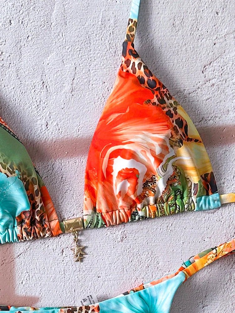 Women’s Printed Thong-Bottom Bikini — Image 5