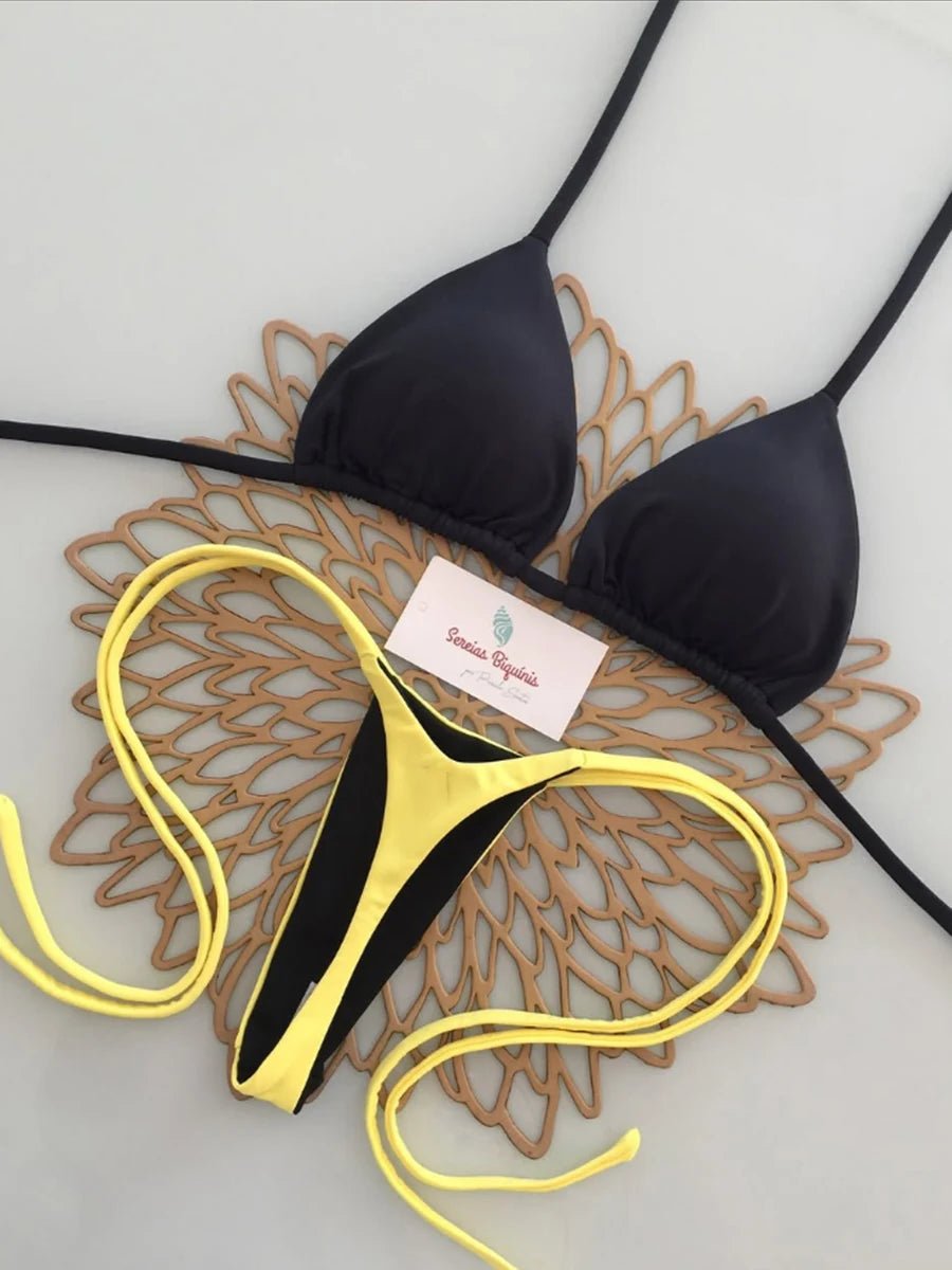 Micro Bikinis 2026 Push Up Women Swimsuit String Swimwear Brazilian Bikini Set Halter Biquini Floral Swimsuit Solid Beachwear - StepByStepNow