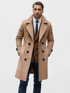 Mid - length Double - breasted Men's Slim - fit Woolen Coat - StepByStepNow
