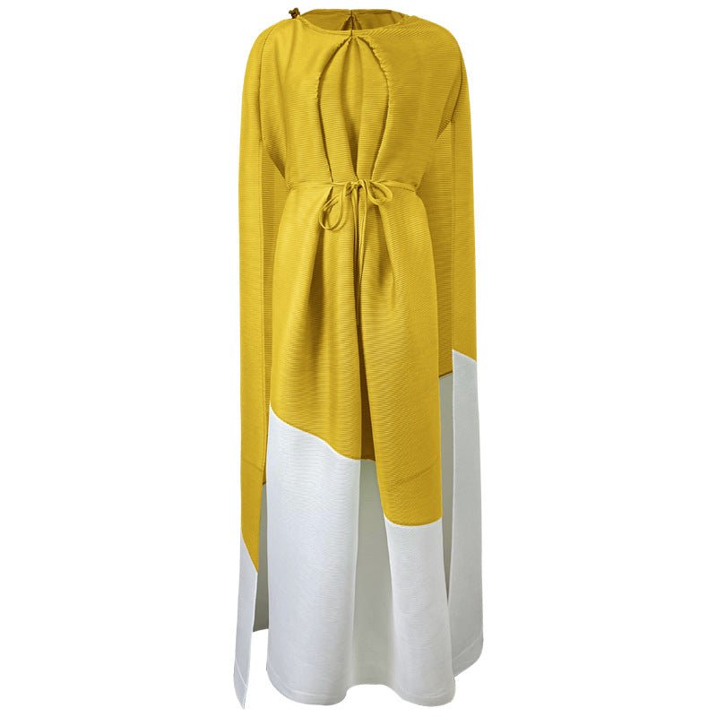 Miyake Style Pleated Dress with Contrast Stitching For Women, SoHo, BYMANYC New York. - StepByStep