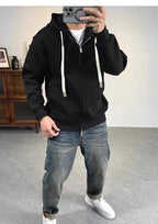 Moda Tasche in tinta unita Cerniera Felpe con cappuccio Abbigliamento da uomo 2025 Autunno Inverno Nuove magliette coreane allentate Felpe casual - StepByStepNow