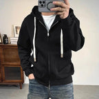 Moda Tasche in tinta unita Cerniera Felpe con cappuccio Abbigliamento da uomo 2025 Autunno Inverno Nuove magliette coreane allentate Felpe casual - StepByStepNow