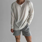 New 2026 Men's Casual Long Sleeve T Shirt O - neck Solid Color Breathable Men Streetwear Soft Clothing Fashion Male Shirts Tops - StepByStepNow