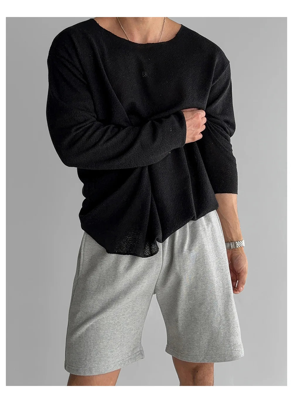 New 2026 Men's Casual Long Sleeve T Shirt O - neck Solid Color Breathable Men Streetwear Soft Clothing Fashion Male Shirts Tops - StepByStepNow