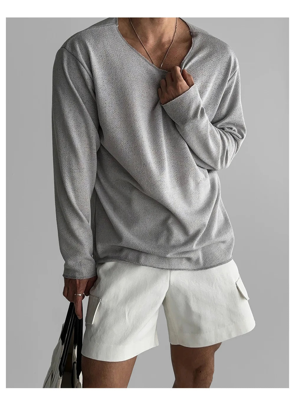 New 2026 Men's Casual Long Sleeve T Shirt O - neck Solid Color Breathable Men Streetwear Soft Clothing Fashion Male Shirts Tops - StepByStepNow