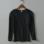 New Autumn Solid Color Long - sleeved T-shirt Men's Casual Bottoming T-shirt Male Cotton Crew Neck T-Shirt - StepByStepNow
