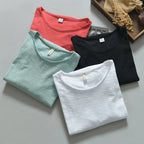 New Autumn Solid Color Long - sleeved T-shirt Men's Casual Bottoming T-shirt Male Cotton Crew Neck T-Shirt - StepByStepNow
