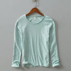 New Autumn Solid Color Long - sleeved T-shirt Men's Casual Bottoming T-shirt Male Cotton Crew Neck T-Shirt - StepByStepNow