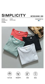 New Autumn Solid Color Long - sleeved T-shirt Men's Casual Bottoming T-shirt Male Cotton Crew Neck T-Shirt - StepByStepNow