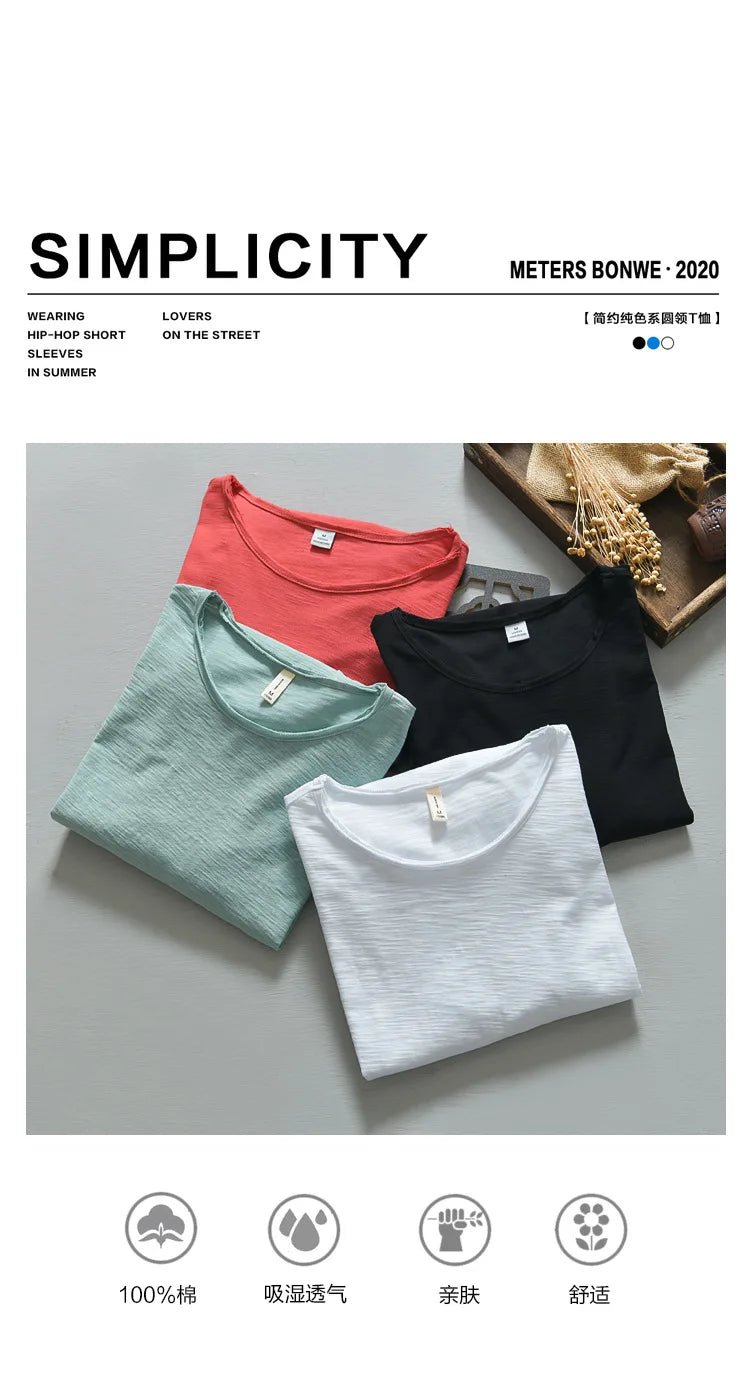 New Autumn Solid Color Long - sleeved T-shirt Men's Casual Bottoming T-shirt Male Cotton Crew Neck T-Shirt - StepByStepNow